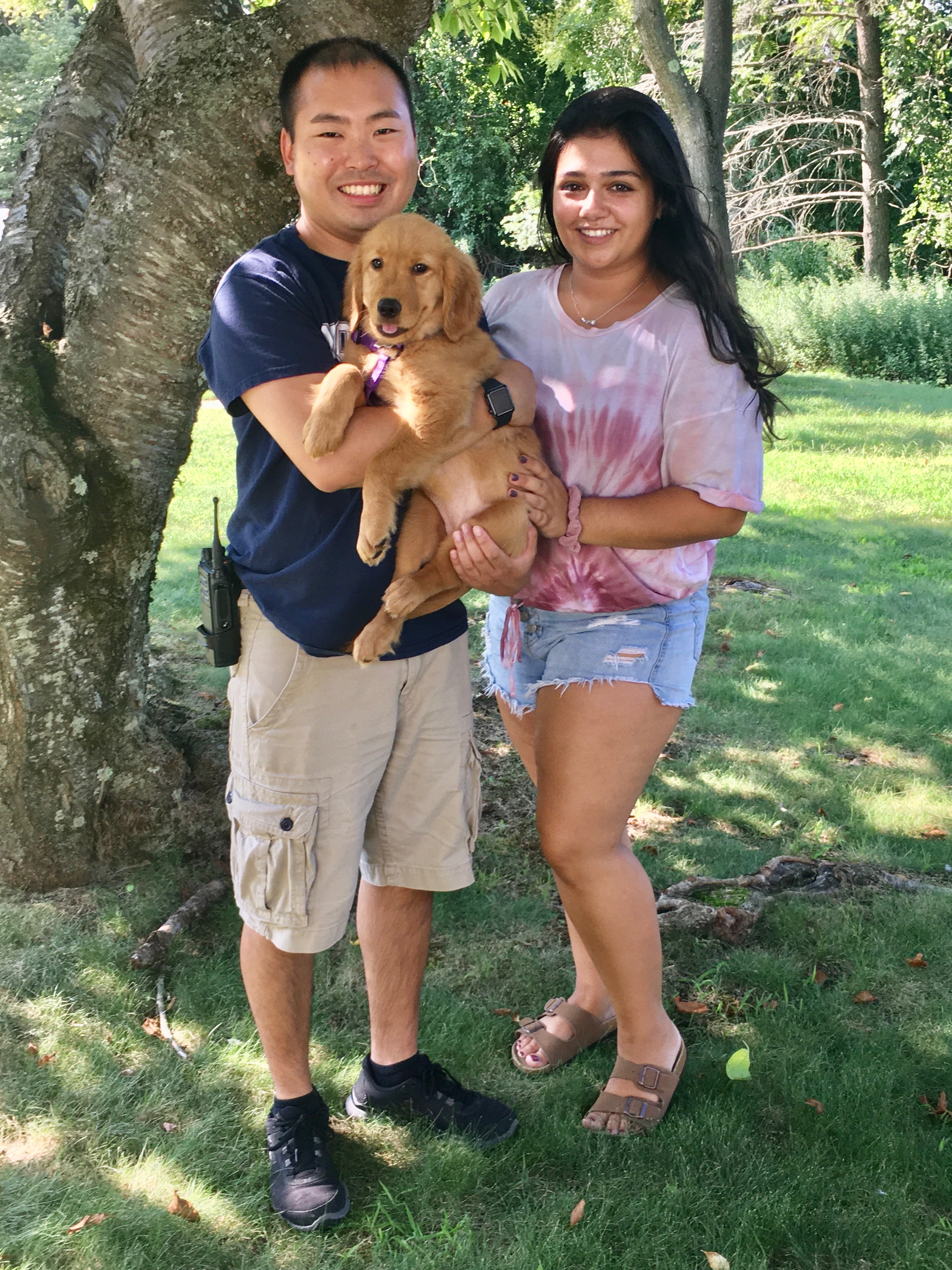 Happy Couple with Puppy
