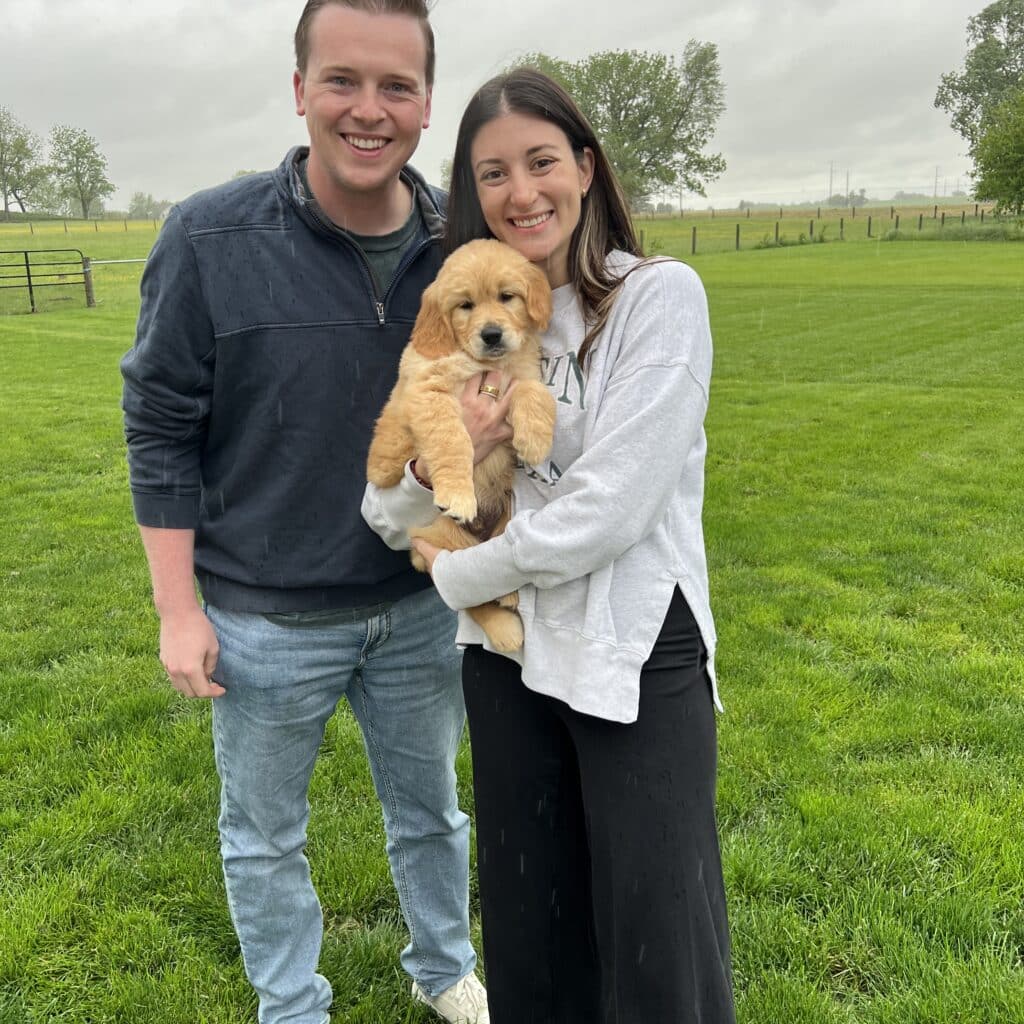 Family and their puppy